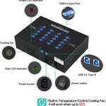 Bitcoin Merch 20 Port USB Hub for Compac F and other USB Miners 200w