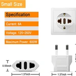 Mining 220V Travel Power Adapter Grounded European Plug - Type E/F Outlet, Adaptor for USA to Europe EU Socket
