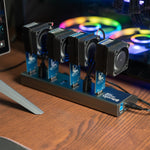 4 x GekkoScience COMPAC F with Fan Upgrade + Bitcoin Merch® 7-Port USB Hub - COMBO Up to 1.2+TH/s