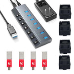 4 x GekkoScience COMPAC F with Fan Upgrade + Bitcoin Merch® 7-Port USB Hub - COMBO Up to 1.2+TH/s